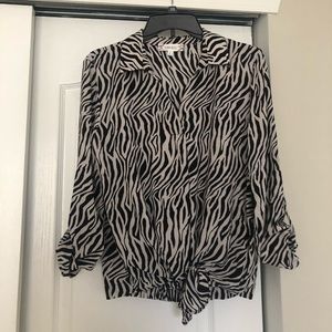 PINK ROSE Zebra Print Shirt